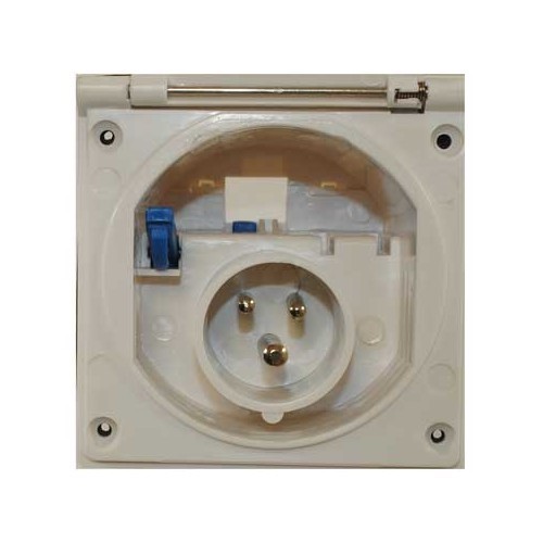 CEE17 16A recessed male socket - male connection - white case - CT10208