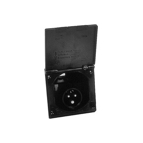 CEE17 16A recessed male socket - male connection - black case