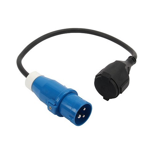  Adapter - verlengkabel mannelijk CEE17/ vrouwelijk Frans 16A - snoer: 60 cm - voor motorhomes. - CT10555 