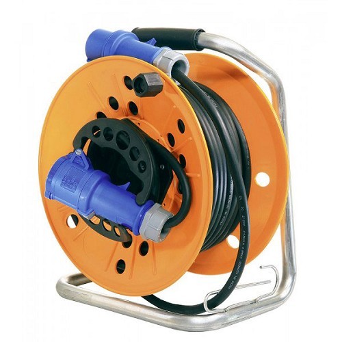  Carrete de cable de extensión 25 m CEE17 Macho/Hembra con carrete naranja - CT10605 