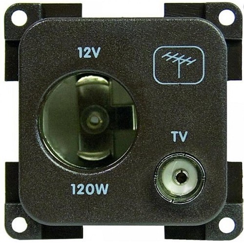  Stopcontact 12V Ø 21 mm TV-satelliet donkergrijs CBE - CT10639 