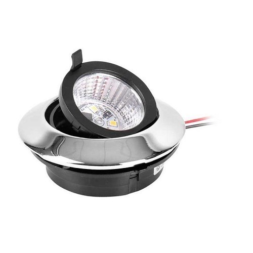  Projetor LED 1.8W 10 - 15.2 V de encastrar e regulável - acabamento cromado - CT10741 