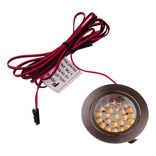 Spot encastrable fixe LED 1.7W 12 V - finition inox brossé - CT10742