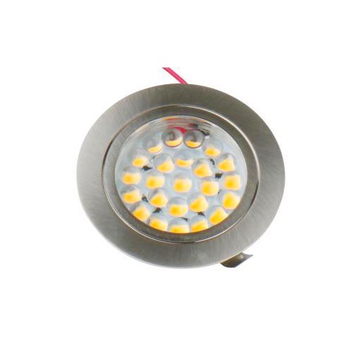  Foco empotrado fijo de luz LED de 1,7 W 12 V - acabado de acero inoxidable cepillado - CT10742 