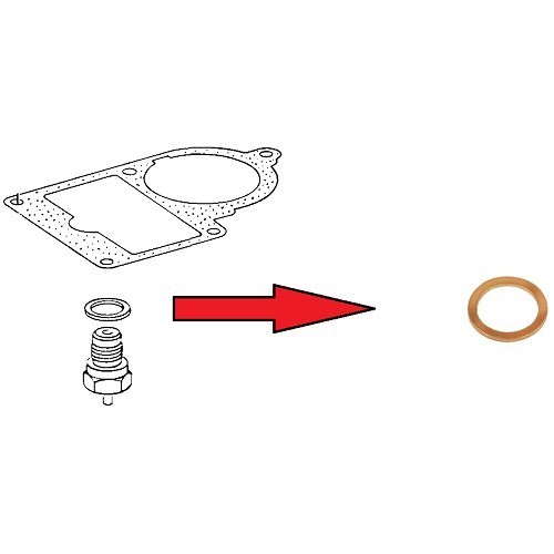  Copper gasket for tank level indicator for 2cv AZ-AZAM with SOLEX carburettor - CV11215 