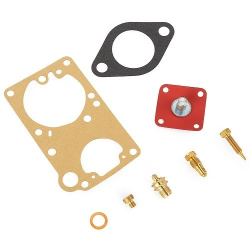  Complete set of gaskets and tips for SOLEX 34 PCIS single barrel carburettor for 2cv van - CV12238 