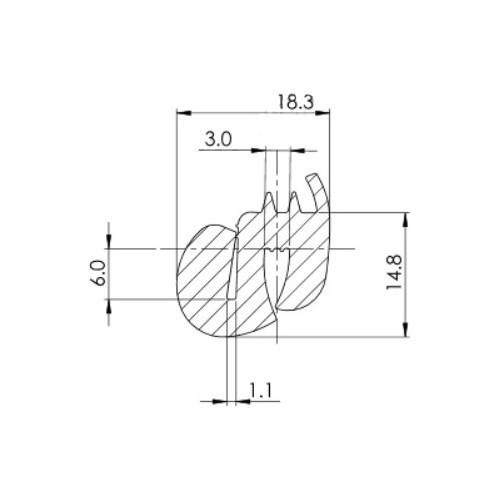  Joint de vitre de custode pour 2CV (02/1970-07/1990) - Qualité premium - CV20925 