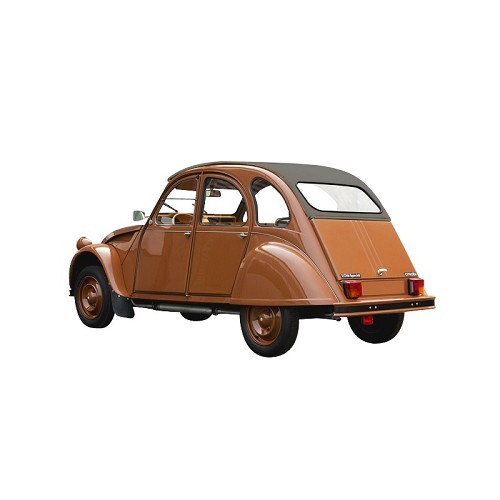 Grijze lange motorkap met buitenbevestiging en grote ruit voor 2CV Sedan (07/1949-03/1963) - fijne katoen - CV21001