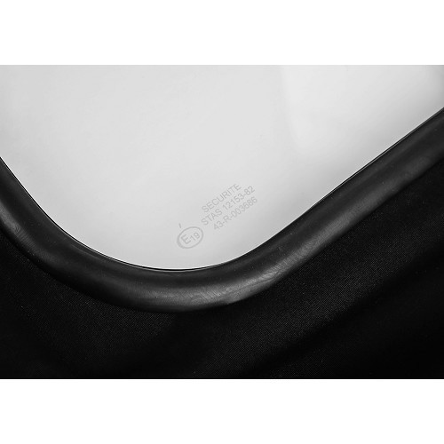 capota longa preta com fixação externa e pequena janela para 2CV Sedan (17/03/01957-07/1990) - algodão fino - CV21011