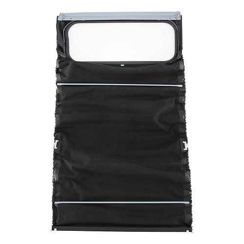Charcoal grey convertible top with external fittings for 2cv saloon (09/1957-07/1990) - small grain canvas - CV22100