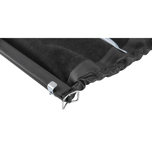 Charcoal grey convertible top with external fittings for 2cv saloon (09/1957-07/1990) - small grain canvas - CV22100