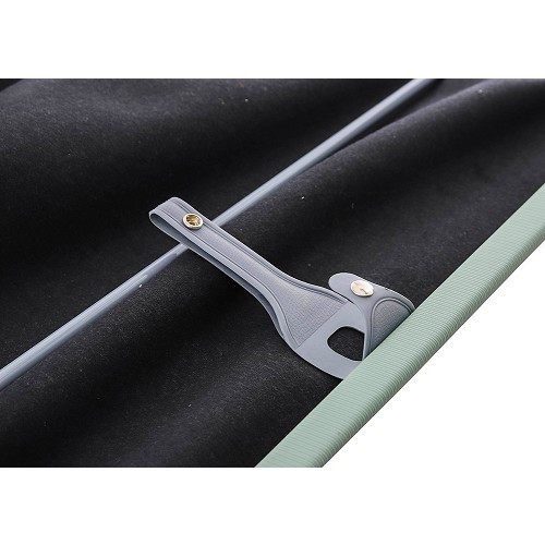 Jade green convertible top with internal fittings for 2cv saloons 57 -> - reinforced canvas - CV22214