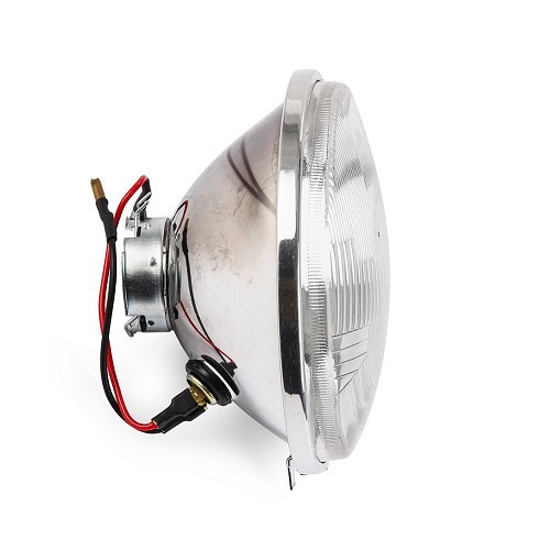 Óptica H4 com luz piloto e anel de alumínio para 2cv - CV30332