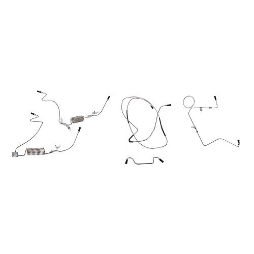  Brake hose kit for 2cvs with front disc brakes - STAINLESS STEEL - CV40194 