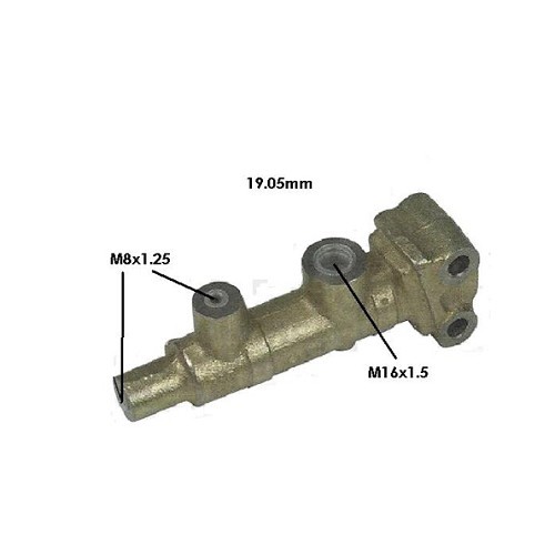 Master cylinder for 2cv van -DOT4- M8 - 19mm - CV42136