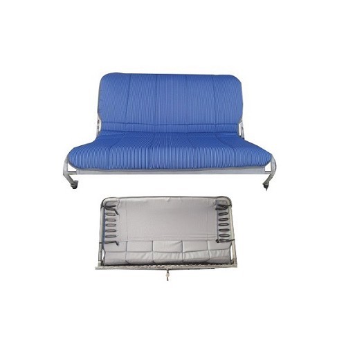 Funda de asiento trasero Bayadères para 2cv (02/1970-07/1990) - Blue diamond