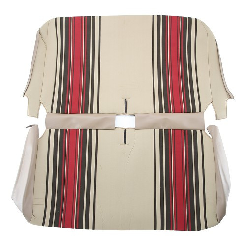 Coprisedili simmetrici e sedile posteriore a panca per 2CV - beige con strisce rosse - CV50348