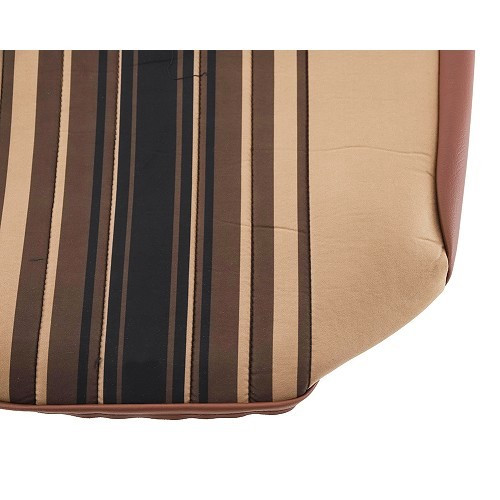 Symmetrical beige seat and rear bench seat covers with brown stripes - CV50352