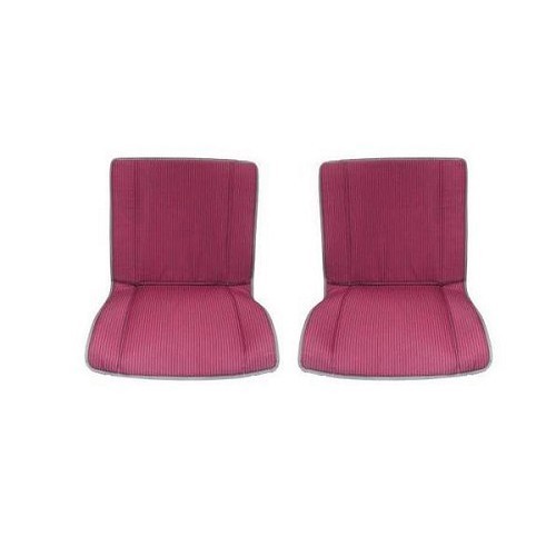  Fundas de asiento delanteras bayadera para 2cv AZAM - diamantadas rojo - CV51196 