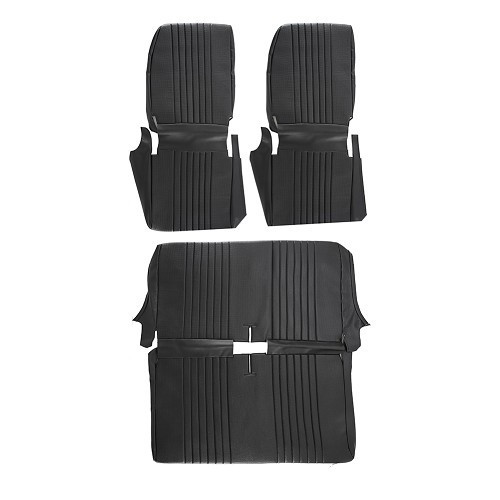 Asymmetrische Sitzbezüge und Rücksitzbank aus perforiertem schwarzem Kunstleder für DYANE - CV53390