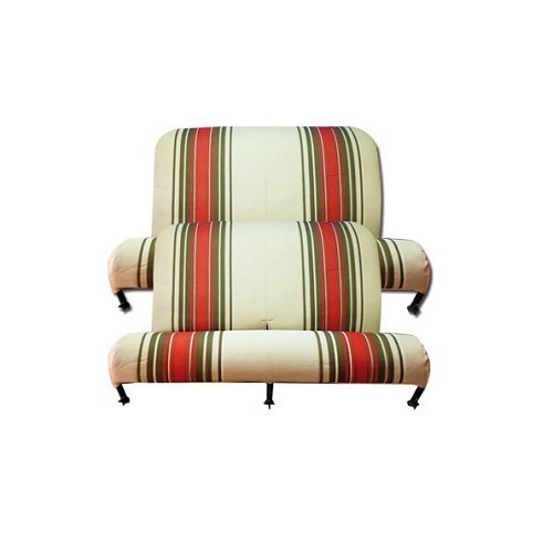  Beige en rood gestreepte voor- en achterbankhoezen voor DYANE - CV53402 