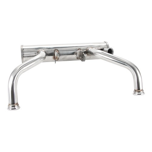  Front exhaust silencer (horned) for 2cvs with 602cc engines - STAINLESS STEEL - CV70194 