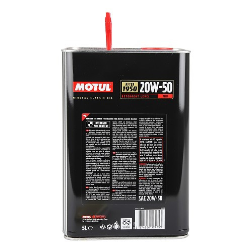 MOTUL Classic Oil 20W50 Mineralöl für 2CV und Derivate - 5 Liter - CV70304