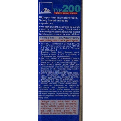 Liquido per freno ATE Tipo 200 DOT 4 - 1L - CV70406