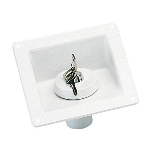 Tapón con llave para copela de caja blanca 158x137 mm Chantal- autocaravanas y caravanas. - CW10150