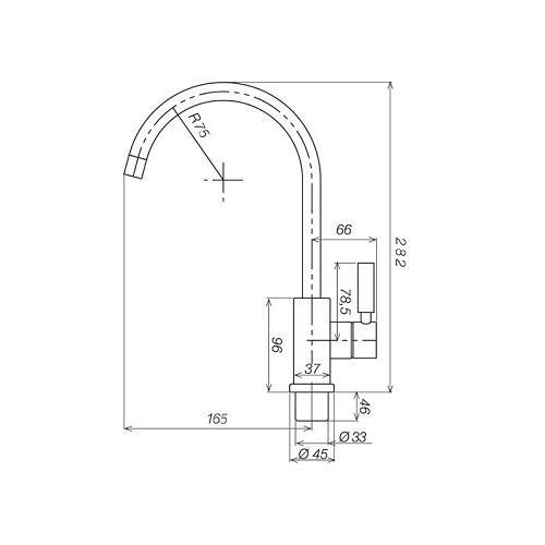 Einhebelmischer Schwanenhals TREND S REICH Chrom H: 315 mm 6 bar - Wohnmobile und Wohnwagen - CW10196