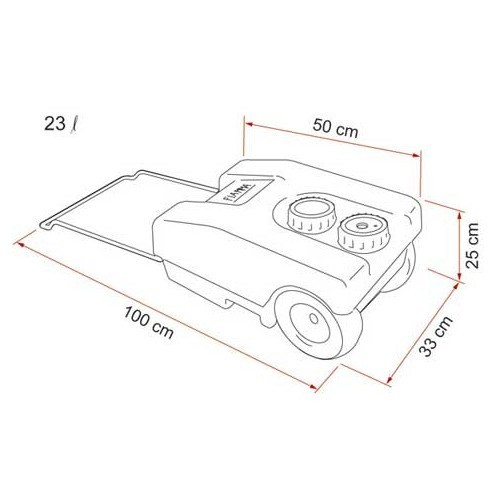  Réservoir mobile eaux propres ROLL-TANK 23F FIAMMA avec bouchon pompe immergée - CW10246-4 