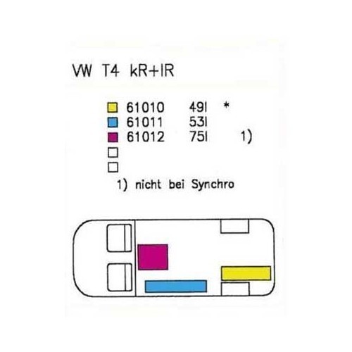 Frischwassertank 49L für VW Transporter T4 - CW10276