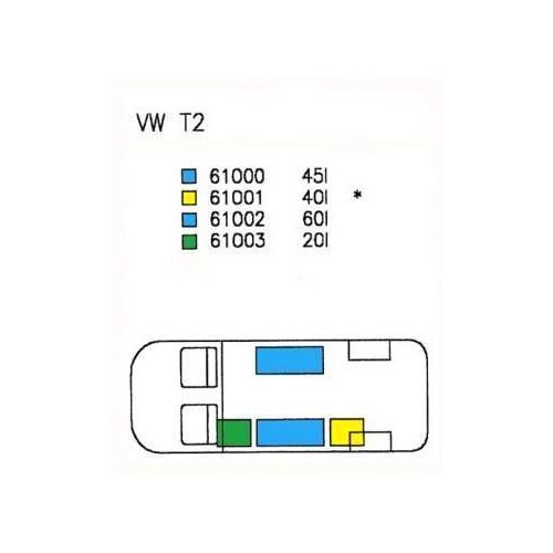 Depósito de água de 45 L para VW T2 / T3 - CW10278