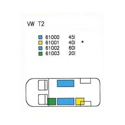 Wassertank 60 L für VW T2 & T3 - CW10280