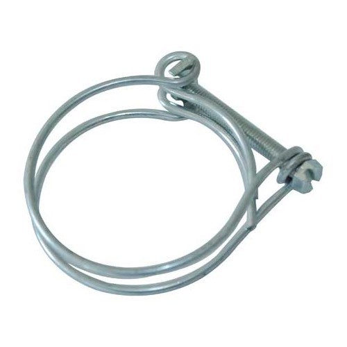 Double-wire clamp for 20 mm drain pipe.