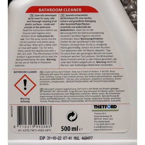 BADKAMER REINIGER 500ML THETFORD voor badkamer Camping auto - CW10350