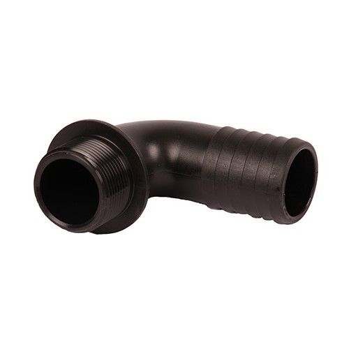 Black angled connector to screw on, 1 1/2" - 40 mm thread - CW10484