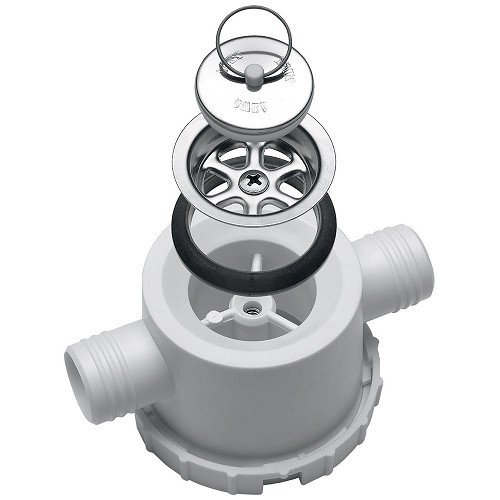  Bonde siphon 25 mm blanc AC 557 DOMETIC - 2 sorties - CW10565 