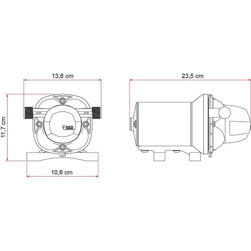 AQUA F 13l min 12V FIAMMA membraanpomp - campers en caravans. - CW10783