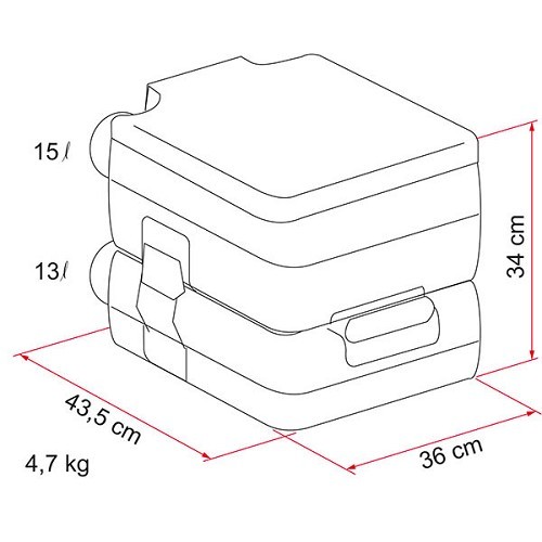  WC portable Bi-Pot 34 Fiamma - camping-cars et caravanes. - CW10807-2 