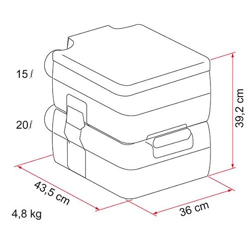 Bi-Pot 39 Fiamma portable toilet - motorhomes and caravans. - CW10808