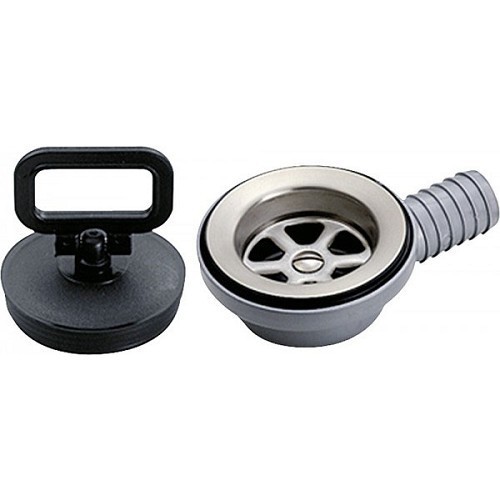 Round stainless steel sink plug 290 mm (CW10823)