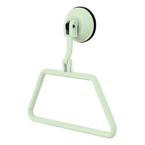 White towel rack with suction cup