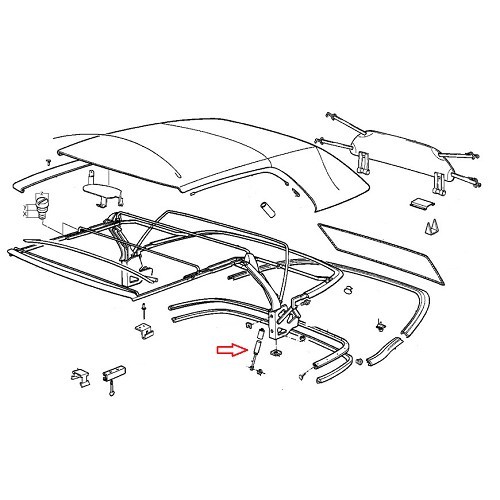  Vérin de cadre de capote STABILUS type origine pour BMW Série 3 E30 Cabriolet (07/1985-04/1993) - DP10006-1 