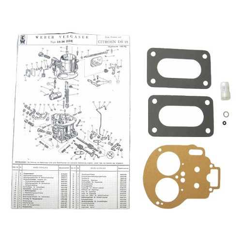     
                
                
    Carburateurpakkingen voor Weber 28/36 DDE-DLE voor Citroën DS en ID - DS00002
