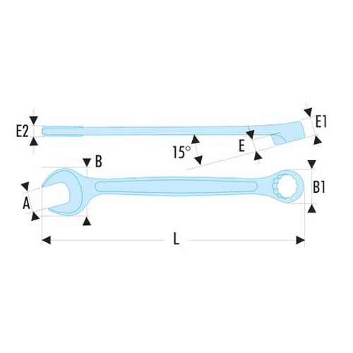 Gemengde sleutel ininch - Maat 5/16 FACOM - FA21400