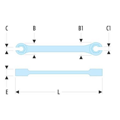 Metric RH nut spanners with fabric, size 10X11 mm FACOM - FA23734