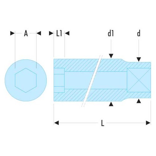 Douilles 1/4" 6 pans métriques Taille 10,0mm FACOM - FA24136