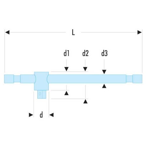 Poignée coulissante 1/2" FACOM - FA25024