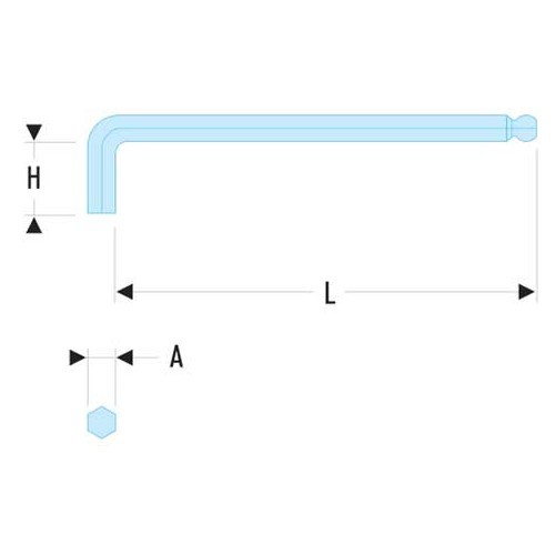  Chaves de Cabeça Longa Metrica FACOM Tamanho 5.0mm - FA29197-1 